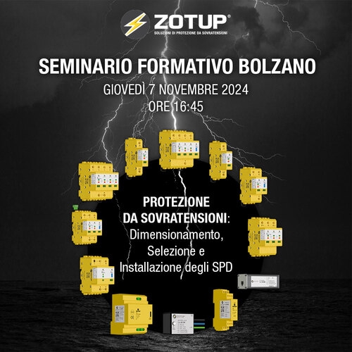 Seminario Formativo Bolzano: Protezione da Sovratensioni – Dimensionamento, Selezione e Installazione degli SPD